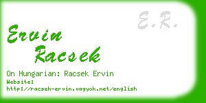 ervin racsek business card